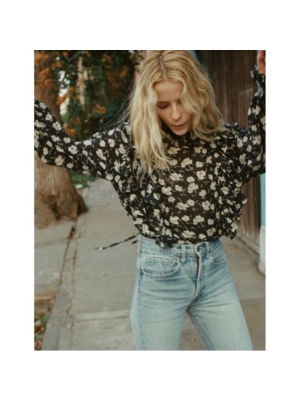 Doen Luca Top in Black Anenome XS